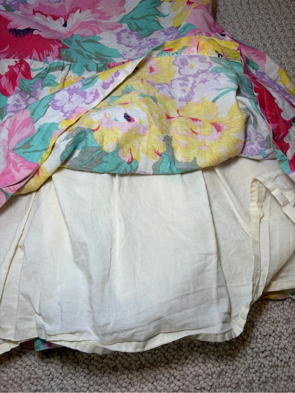 Gap Kids Vintage Floral Linen Blend Dress Girls Size Small (6–7) | 90s-Inspired
